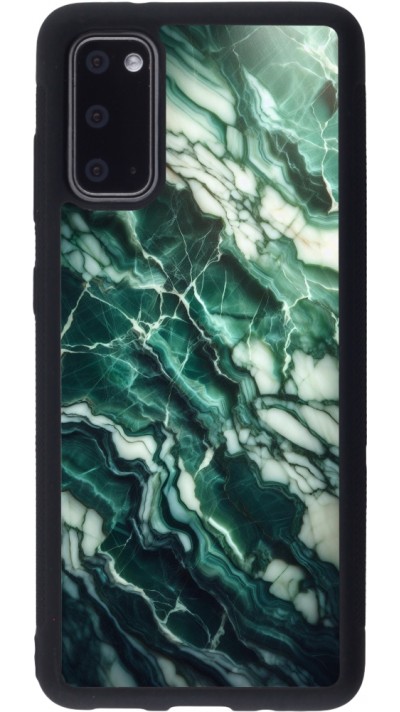 Samsung Galaxy S20 Case Hülle - Silikon schwarz Majestätischer grüner Marmor