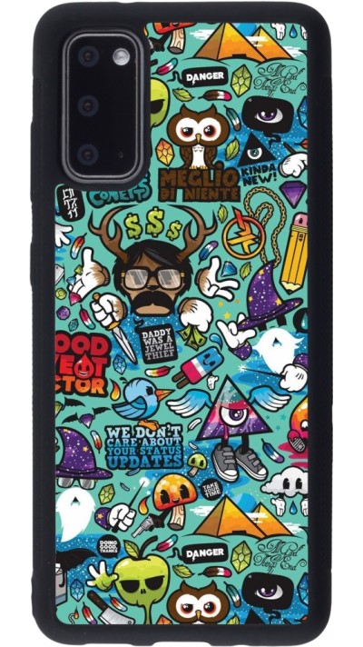 Samsung Galaxy S20 Case Hülle - Silikon schwarz Mixed Cartoons Turquoise
