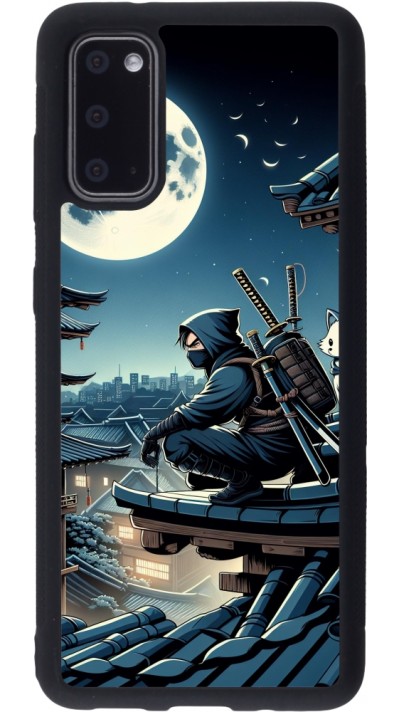 Samsung Galaxy S20 Case Hülle - Silikon schwarz Ninja unter dem Mond