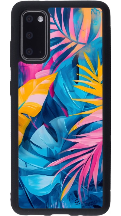 Samsung Galaxy S20 Case Hülle - Silikon schwarz Palms Blue