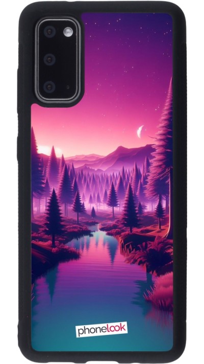 Samsung Galaxy S20 Case Hülle - Silikon schwarz Lila-rosa Landschaft