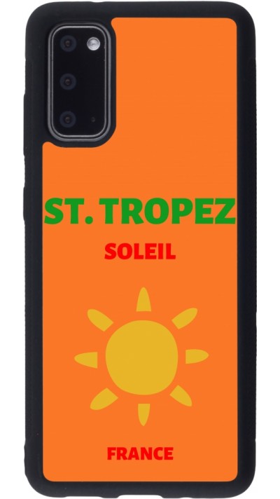 Coque Samsung Galaxy S20 - Silicone rigide noir Pop Summer Destination St-Tropez
