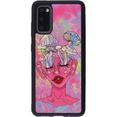 Samsung Galaxy S20 Case Hülle - Silikon schwarz Psychedelic pink mushroom