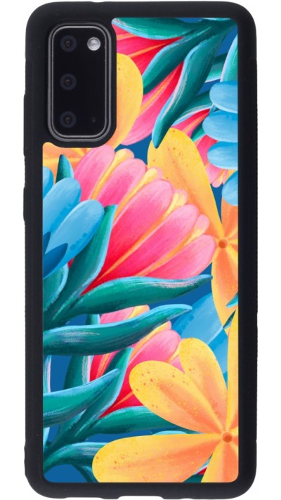 Samsung Galaxy S20 Case Hülle - Silikon schwarz Spring 23 colorful flowers