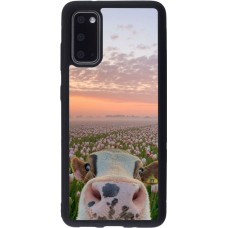 Samsung Galaxy S20 Case Hülle - Silikon schwarz Cow with tulips 2026