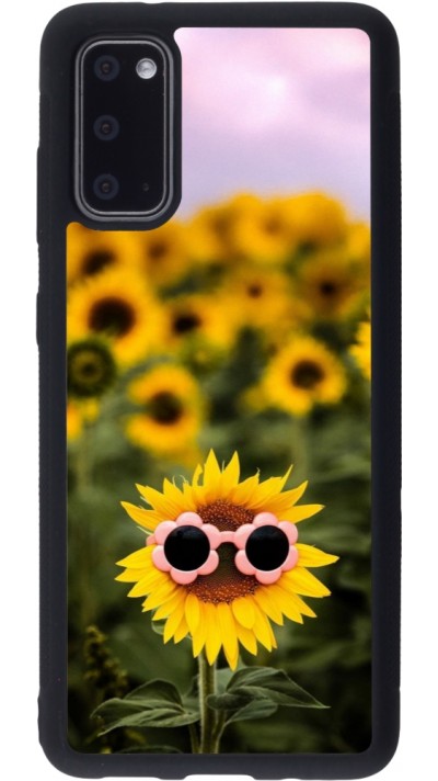 Samsung Galaxy S20 Case Hülle - Silikon schwarz Sunflower with glasses 2026