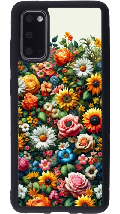 Samsung Galaxy S20 Case Hülle - Silikon schwarz Sommer Blumenmuster