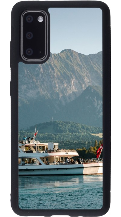 Coque Samsung Galaxy S20 - Silicone rigide noir Fête Nationale Suisse Bateau Leman