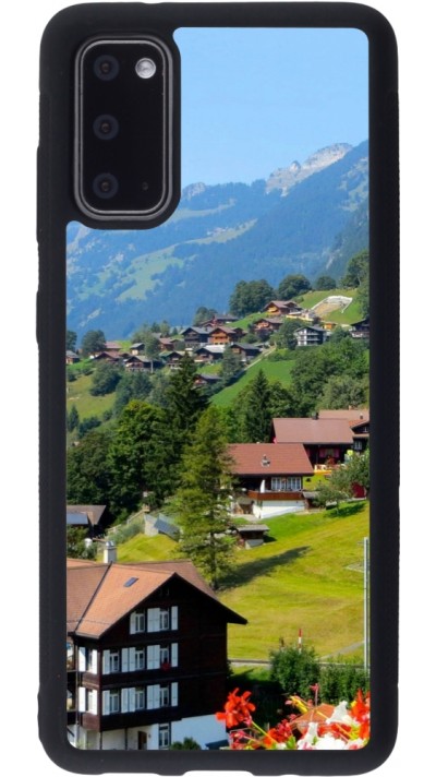 Coque Samsung Galaxy S20 - Silicone rigide noir Fête Nationale Suisse Paysage