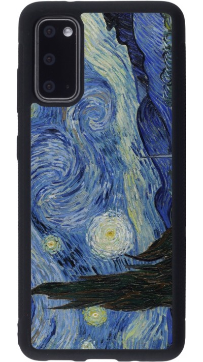 Samsung Galaxy S20 Case Hülle - Silikon schwarz Kunstbild - Sternennacht - Van Gogh