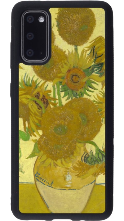 Samsung Galaxy S20 Case Hülle - Silikon schwarz Kunstbild - Sonnenblumen  - Van Gogh