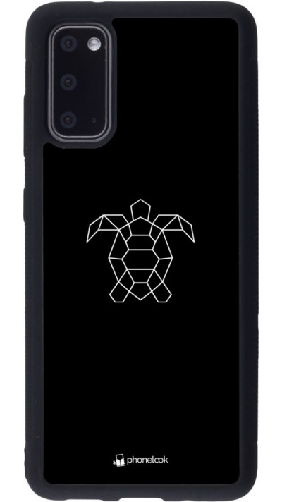 Coque Samsung Galaxy S20 - Silicone rigide noir Turtles lines on black