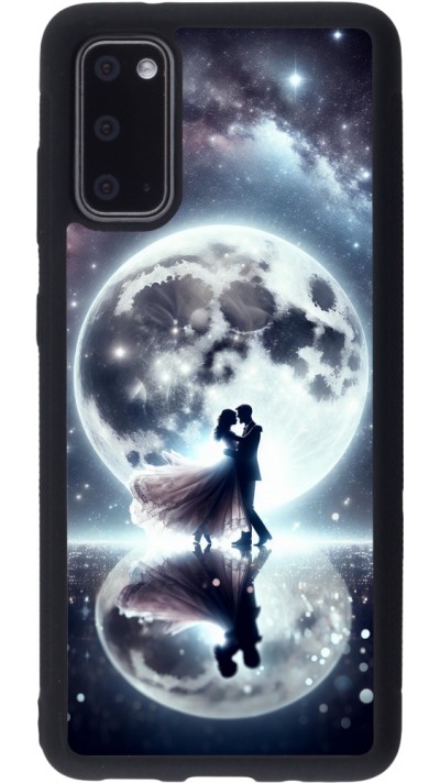 Samsung Galaxy S20 Case Hülle - Silikon schwarz Valentin 2024 Liebe unter dem Mond