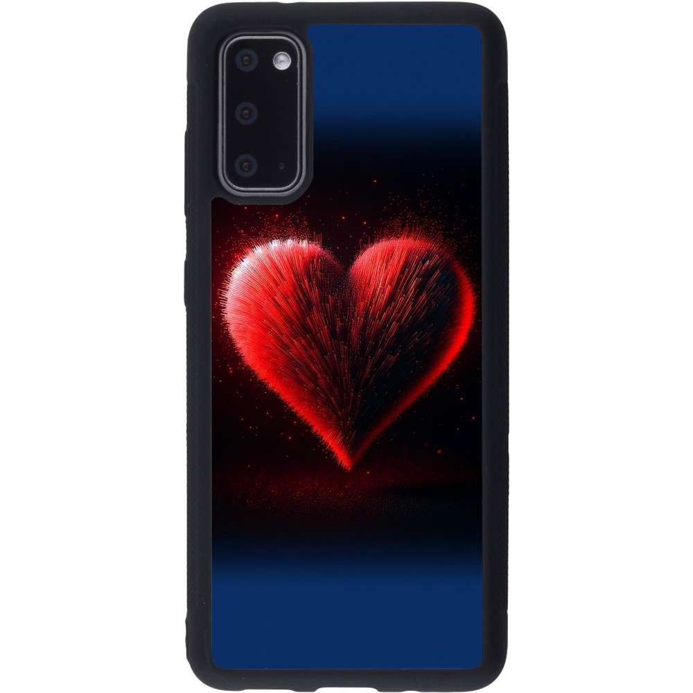 Samsung Galaxy S20 Case Hülle - Silikon schwarz Valentin 2025 rotes Herz