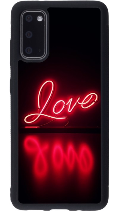 Samsung Galaxy S20 Case Hülle - Silikon schwarz Valentine 2025 Neon Liebe