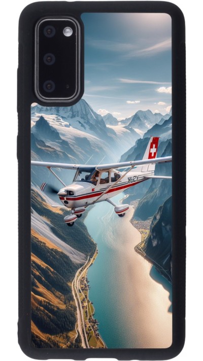 Coque Samsung Galaxy S20 - Silicone rigide noir Vol Alpin Suisse