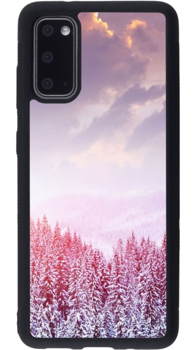 Samsung Galaxy S20 Case Hülle - Silikon schwarz Winter 22 Pink Forest