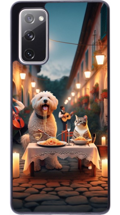 Samsung Galaxy S20 FE 5G Case Hülle - Valentin 2024 Hund & Katze Kerzenlicht