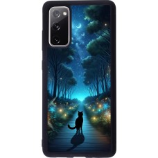 Samsung Galaxy S20 FE 5G Case Hülle - Silikon schwarz Schwarze Katze Spaziergang