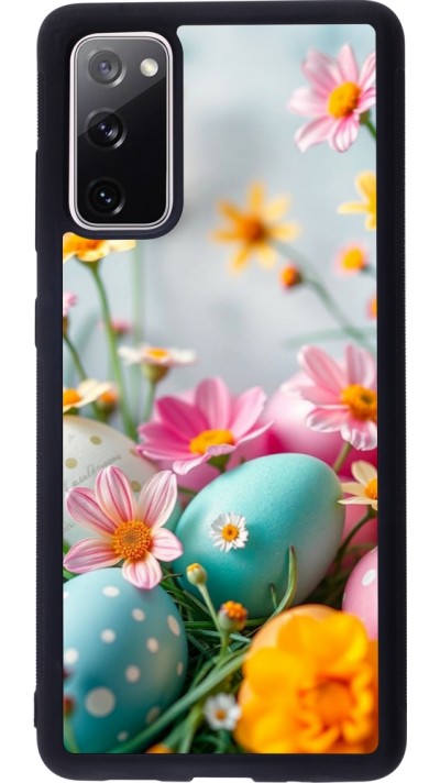 Samsung Galaxy S20 FE 5G Case Hülle - Silikon schwarz Easter 2026 Eggs with flowers