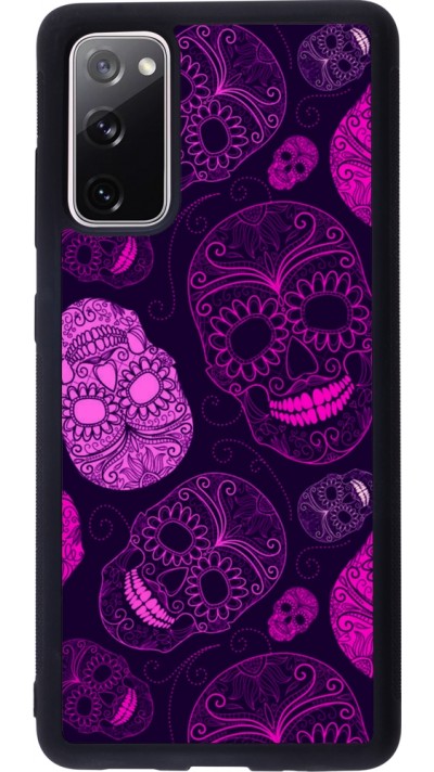 Samsung Galaxy S20 FE 5G Case Hülle - Silikon schwarz Halloween 2023 pink skulls