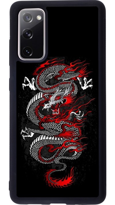 Samsung Galaxy S20 FE 5G Case Hülle - Silikon schwarz Japanese style Dragon Tattoo Red Black