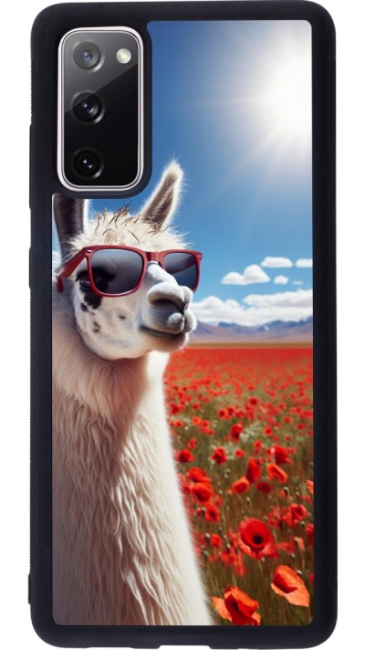 Samsung Galaxy S20 FE 5G Case Hülle - Silikon schwarz Lama Chic in Mohnblume