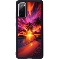 Samsung Galaxy S20 FE 5G Case Hülle - Silikon schwarz Malediven Abenddämmerung Glückseligkeit