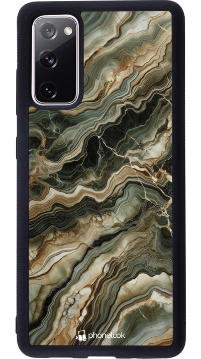 Samsung Galaxy S20 FE 5G Case Hülle - Silikon schwarz Oliv Marmor