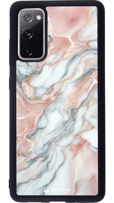 Samsung Galaxy S20 FE 5G Case Hülle - Silikon schwarz Rosa Leuchtender Marmor