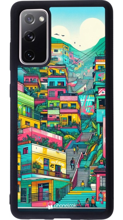 Samsung Galaxy S20 FE 5G Case Hülle - Silikon schwarz Medellin Comuna 13 Kunst