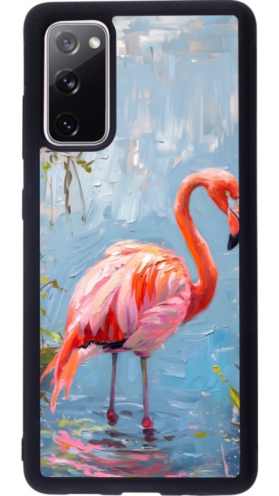 Samsung Galaxy S20 FE 5G Case Hülle - Silikon schwarz Paint Flamingo