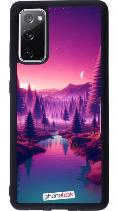 Samsung Galaxy S20 FE 5G Case Hülle - Silikon schwarz Lila-rosa Landschaft
