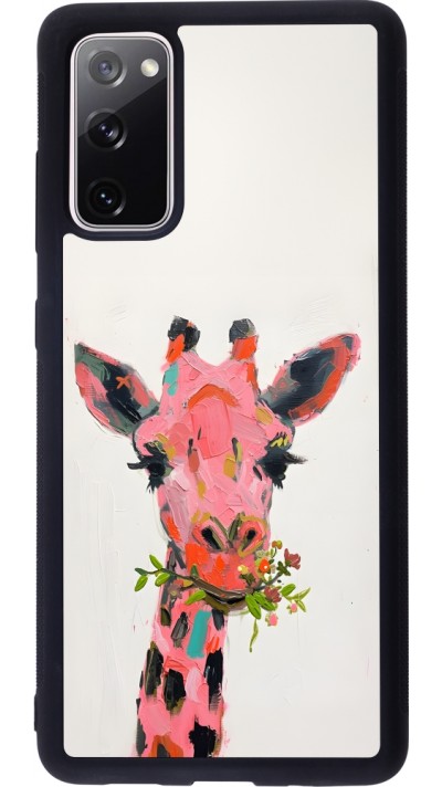 Samsung Galaxy S20 FE 5G Case Hülle - Silikon schwarz Pink Girafe Paint