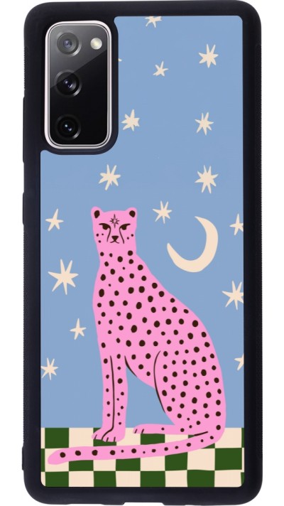 Samsung Galaxy S20 FE 5G Case Hülle - Silikon schwarz Pink leopard with stars 2026