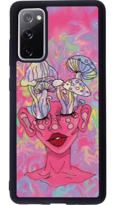 Samsung Galaxy S20 FE 5G Case Hülle - Silikon schwarz Psychedelic pink mushroom
