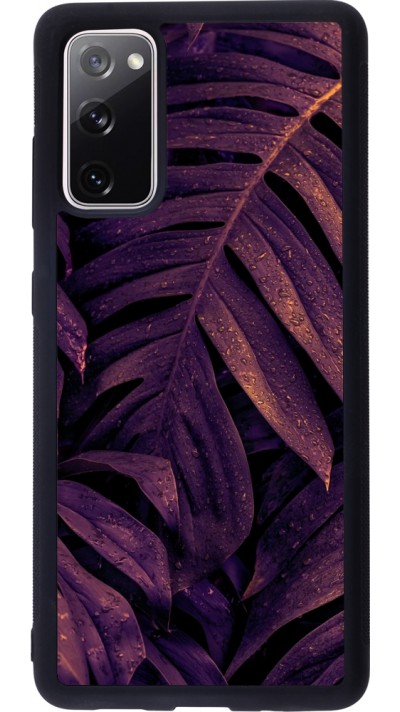 Samsung Galaxy S20 FE 5G Case Hülle - Silikon schwarz Purple Light Leaves