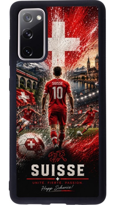 Samsung Galaxy S20 FE 5G Case Hülle - Silikon schwarz Fussball Suisse splash 2026