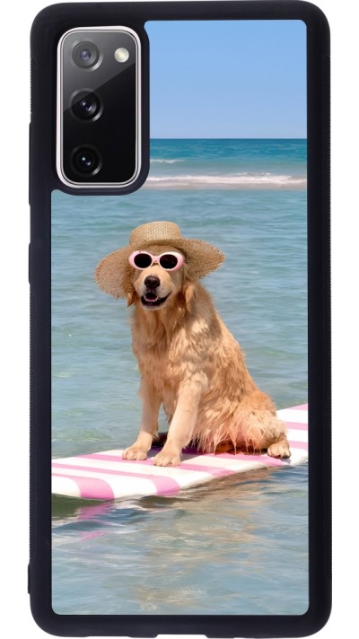 Samsung Galaxy S20 FE 5G Case Hülle - Silikon schwarz Summer Dog on Paddle