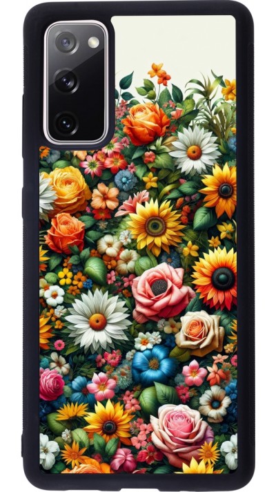 Samsung Galaxy S20 FE 5G Case Hülle - Silikon schwarz Sommer Blumenmuster