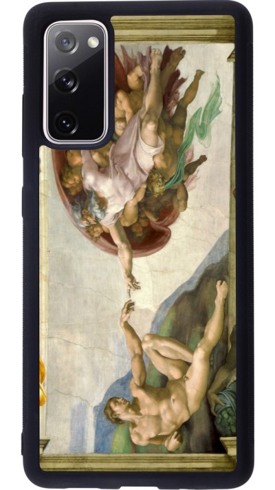 Samsung Galaxy S20 FE 5G Case Hülle - Silikon schwarz Kunstbild - Die Erschaffung Adams - Michelangelo