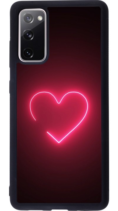 Coque Samsung Galaxy S20 FE 5G - Silicone rigide noir Valentine 2023 single neon heart Coque Samsung Galaxy S20 FE 5G - Silicone rigide noir Valentine 2023 single neon heart