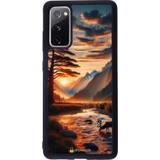 Samsung Galaxy S20 FE 5G Case Hülle - Silikon schwarz Tal Sonnenuntergang Hirsch Baum