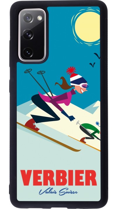 Coque Samsung Galaxy S20 FE 5G - Silicone rigide noir Verbier Ski Downhill Coque Samsung Galaxy S20 FE 5G - Silicone rigide noir Verbier Ski Downhill