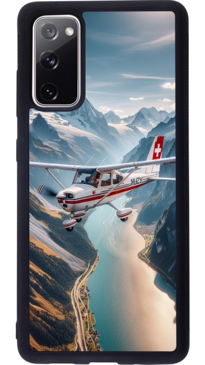 Coque Samsung Galaxy S20 FE 5G - Silicone rigide noir Vol Alpin Suisse