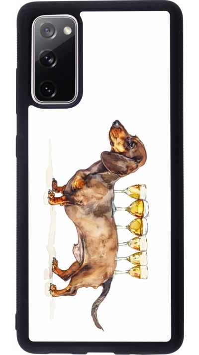 Coque Samsung Galaxy S20 FE 5G - Silicone rigide noir Wine Teckel
