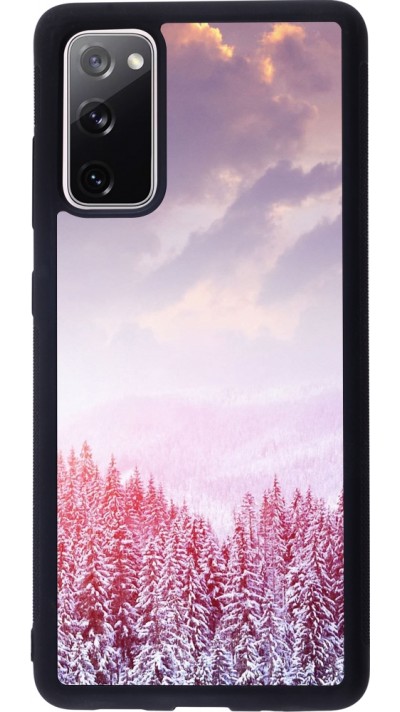 Coque Samsung Galaxy S20 FE 5G - Silicone rigide noir Winter 22 Pink Forest Coque Samsung Galaxy S20 FE 5G - Silicone rigide noir Winter 22 Pink Forest