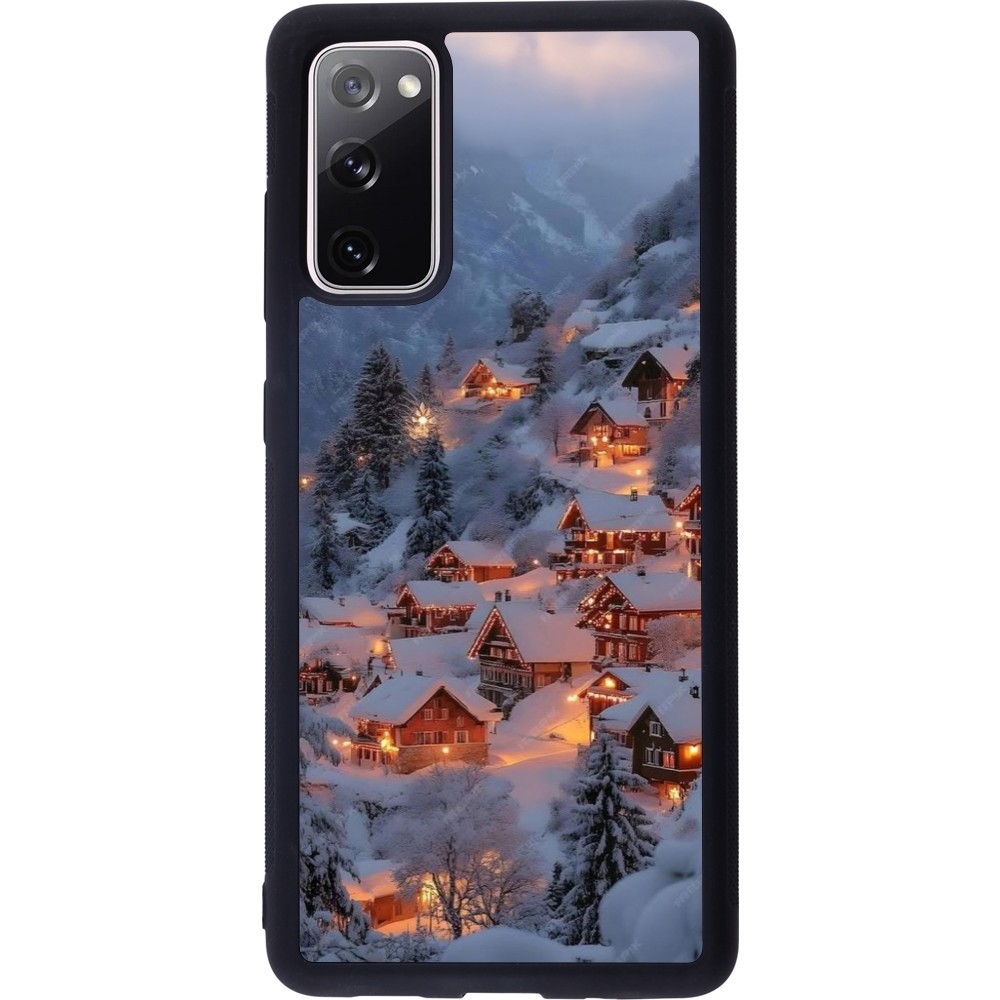 Samsung Galaxy S20 FE 5G Case Hülle - Silikon schwarz Winter 25 Winter snowy village