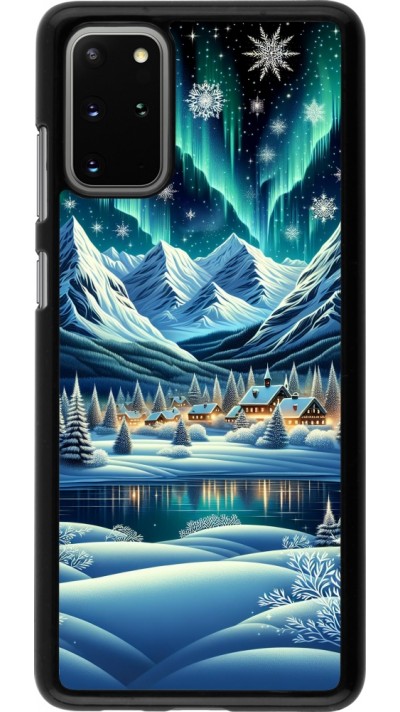 Samsung Galaxy S20+ Case Hülle - Verschneites Bergdorf am See in der Nacht