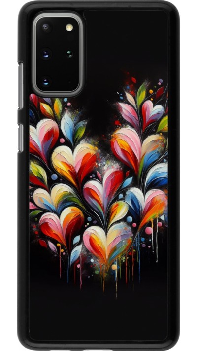 Samsung Galaxy S20+ Case Hülle - Valentin 2024 Schwarzes Herz Abstrakt